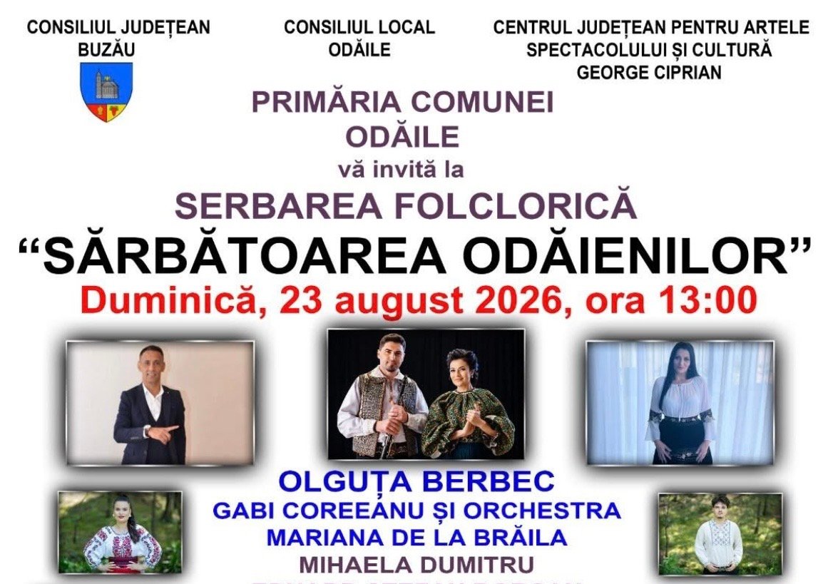 Sărbătoarea Odăienilor 2026 – Serbare folclorică cu artiști îndrăgiți și ansambluri tradiționale