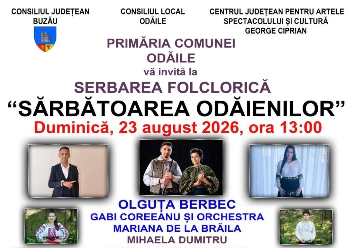 Sărbătoarea Odăienilor 2026 – Serbare folclorică cu artiști îndrăgiți și ansambluri tradiționale